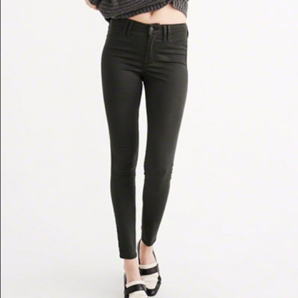 Abercrombie & Fitch Mid Rise Skinny Sateen Pants.